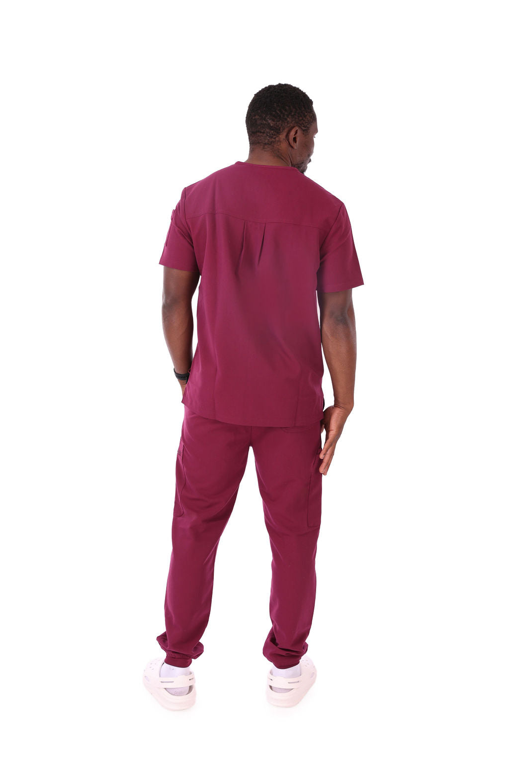 Men’s Wine V-Neck Classic Fit & Zipper Joggers