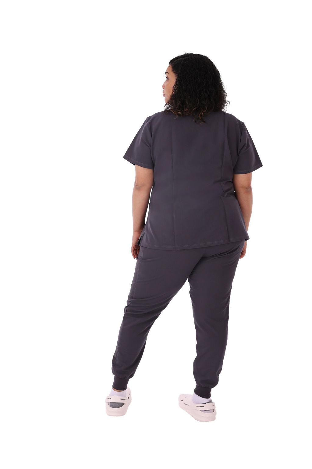 Women's Pewter V-Neck Tummy Control Scrubs